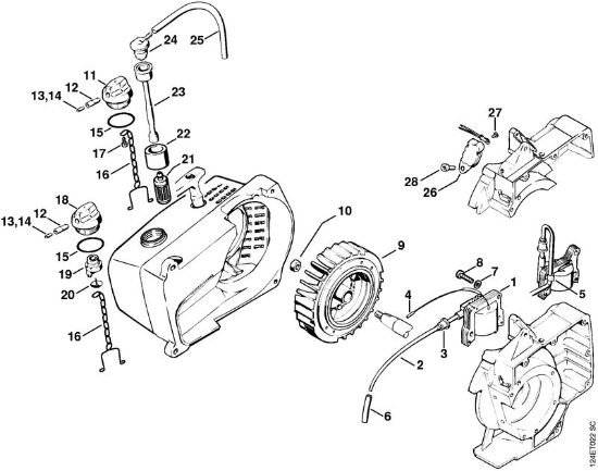 Benzinmotorsägen (MS) 076 S Zündanlage der Marke Stihl