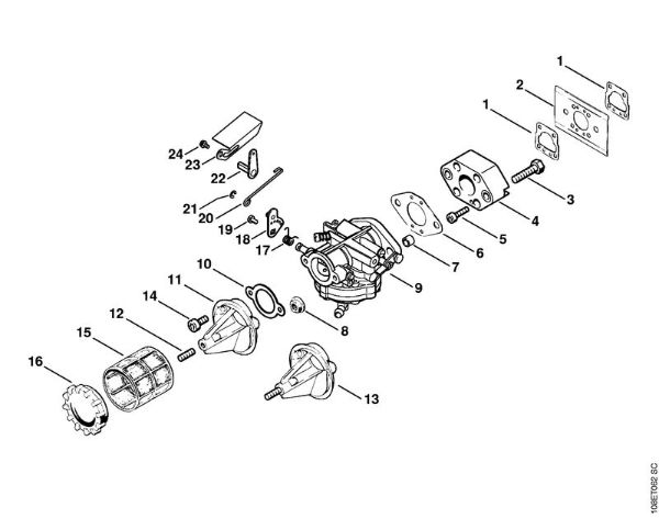 Benzinmotorsägen (MS) 08 SEQ Luftfilter der Marke Stihl