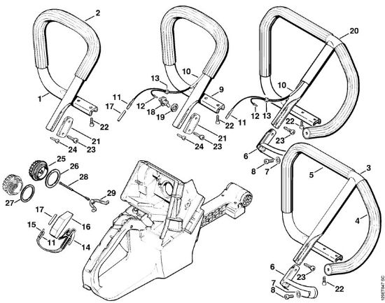 Benzinmotorsägen (MS) 084 R Griffrohr der Marke Stihl