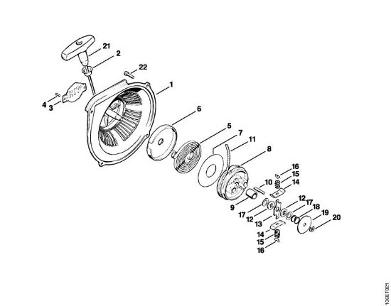 Benzinmotorsägen (MS) 090 Anwerfvorrichtung der Marke Stihl