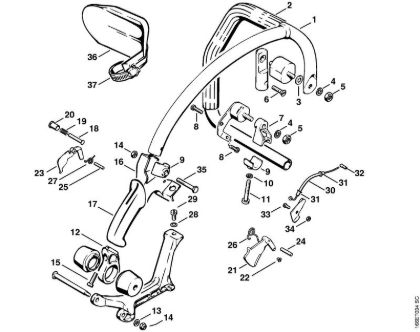 Benzinmotorsägen (MS) 090 AV-Griff   X 13 281 004 (35.84) der Marke Stihl
