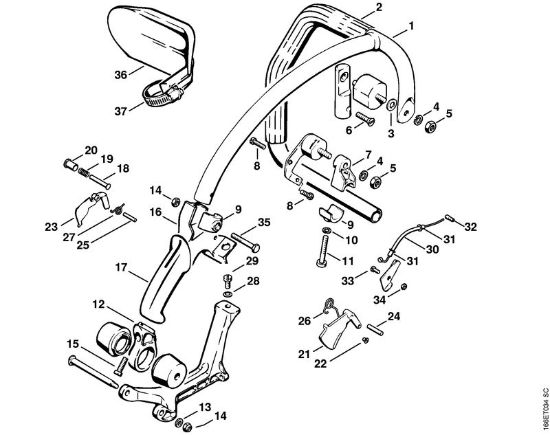 Benzinmotorsägen (MS) 090 AV AV-Griff   X 13 281 004 (35.84) der Marke Stihl