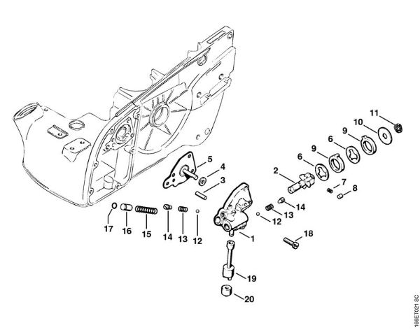 Benzinmotorsägen (MS) 090 G Ölpumpe der Marke Stihl