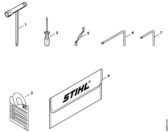 Benzinmotorsägen (MS) MS 150 TC-E Werkzeug, Sonderzubehör der Marke Stihl