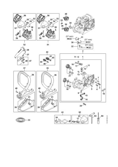 Bild von Motorgehäuse, Luftfilter, AV-System, Griffrohr MS 162 C-BE