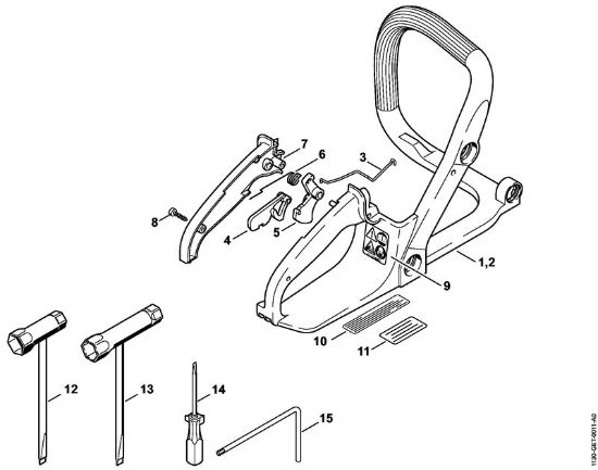 Benzinmotorsägen (MS) MS 170 2-MIX Griffrahmen, Werkzeuge der Marke Stihl
