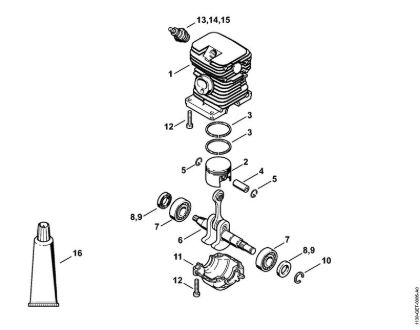 Benzinmotorsägen (MS) MS 170-D Zylinder der Marke Stihl