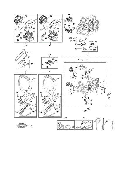 Bild von Motorgehäuse, Luftfilter, AV-System, Griffrohr MS 172 C-BE