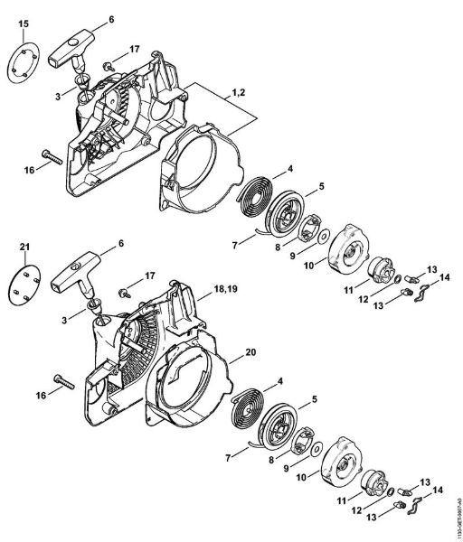 Benzinmotorsägen (MS) MS 180 C-BE Anwerfvorrichtung ErgoStart der Marke Stihl