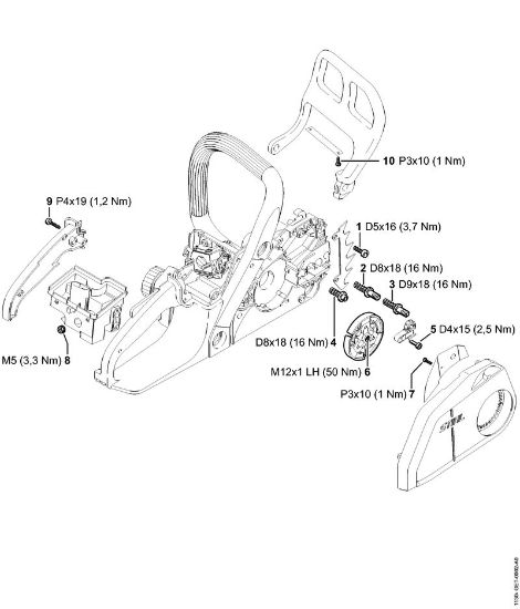 Benzinmotorsägen (MS) MS 180 C-BE Anziehdrehmomente der Marke Stihl