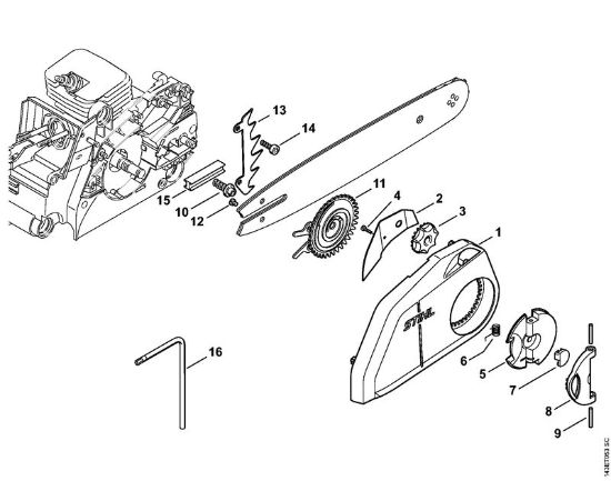 Benzinmotorsägen (MS) MS 180 C-BE Kettenschnellspannung der Marke Stihl