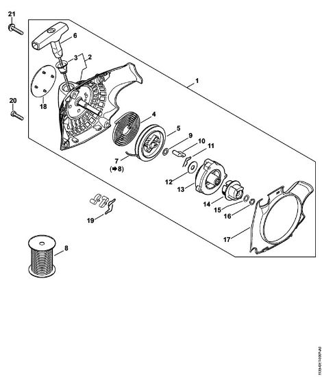 Benzinmotorsägen (MS) MS 181 C-BE Anwerfvorrichtung ErgoStart MS 181 C der Marke Stihl