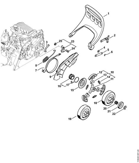Benzinmotorsägen (MS) MS 181 C-BE Handschutz, Kettenbremse MS 181 C der Marke Stihl
