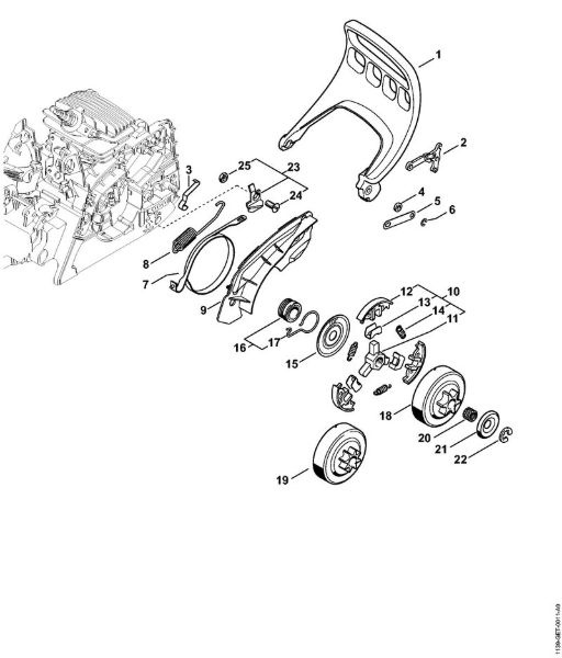 Benzinmotorsägen (MS) MS 181 C-BE Handschutz, Kettenbremse MS 181 C der Marke Stihl