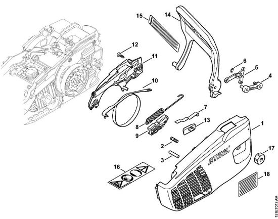 Benzinmotorsägen (MS) MS 192 C-E Kettenraddeckel der Marke Stihl