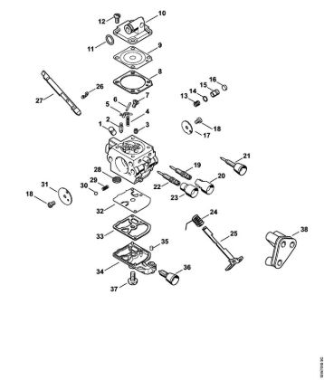 Benzinmotorsägen (MS) MS 192 C-E Vergaser C1Q-S259, C1Q-S124, C1Q-S124 der Marke Stihl