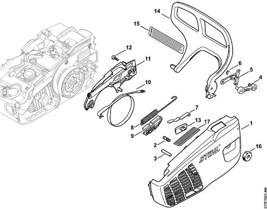Benzinmotorsägen (MS) MS 192 TC-E Kettenraddeckel der Marke Stihl