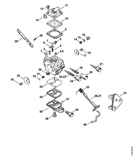 Benzinmotorsägen (MS) MS 192 TC-E Vergaser C1Q-S258, C1Q-S135, C1Q-S104 der Marke Stihl