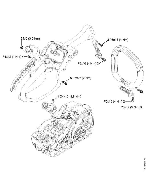 Benzinmotorsägen (MS) MS 193 C-E Anziehdrehmomente der Marke Stihl
