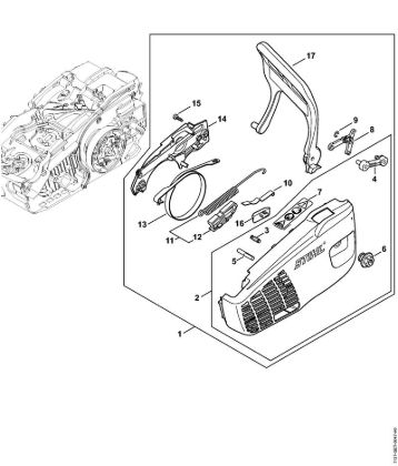 Benzinmotorsägen (MS) MS 193 C-E Kettenraddeckel der Marke Stihl