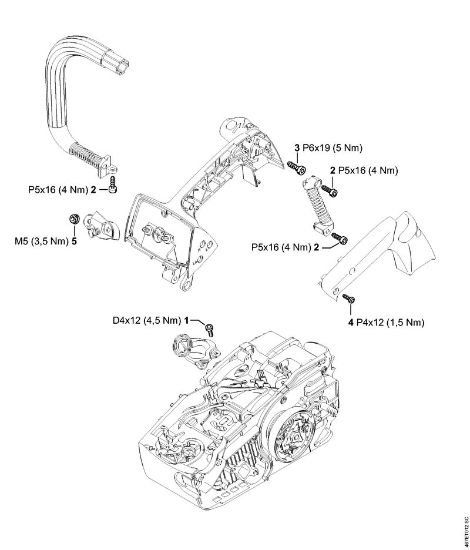 Benzinmotorsägen (MS) MS 193 TC-E Anziehdrehmomente der Marke Stihl