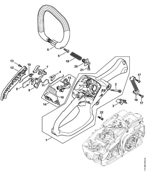 Benzinmotorsägen (MS) MS 194 C-E Griffgehäuse der Marke Stihl