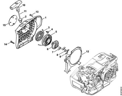 Benzinmotorsägen (MS) MS 201 C-E Anwerfvorrichtung ErgoStart der Marke Stihl