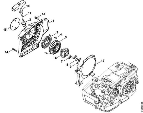 Benzinmotorsägen (MS) MS 201 C-E Anwerfvorrichtung ErgoStart der Marke Stihl