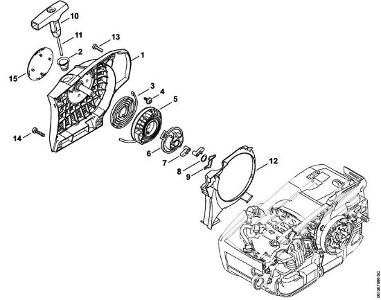 Benzinmotorsägen (MS) MS 201 C-EM Anwerfvorrichtung ErgoStart der Marke Stihl
