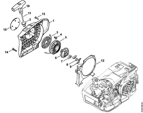Benzinmotorsägen (MS) MS 201 TC-E Anwerfvorrichtung ErgoStart der Marke Stihl