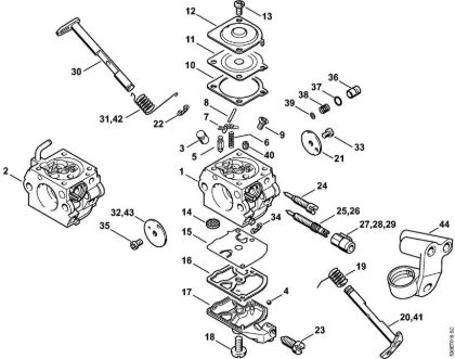 Benzinmotorsägen (MS) MS 210 Vergaser C1Q-100335, C1Q-S86 der Marke Stihl