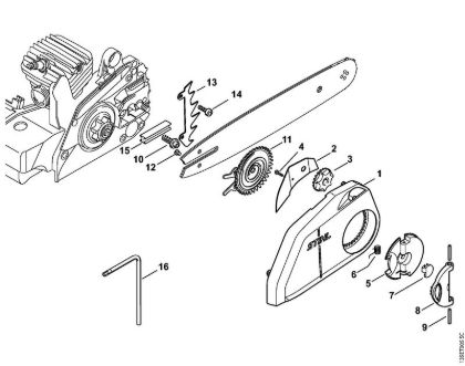 Benzinmotorsägen (MS) MS 210 C-BE Kettenschnellspannung der Marke Stihl