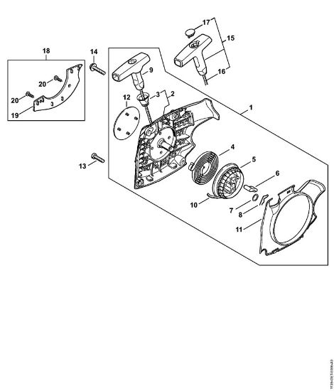 Benzinmotorsägen (MS) MS 211 Anwerfvorrichtung der Marke Stihl