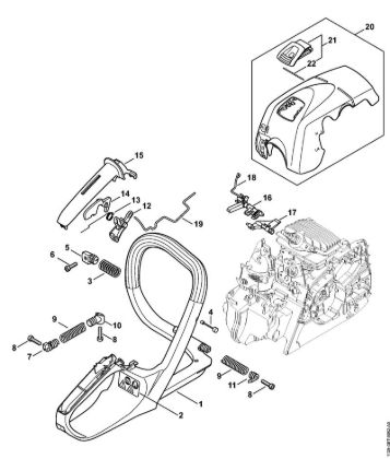 Benzinmotorsägen (MS) MS 211 C-BE Griffrahmen, Haube MS 211 C-BE der Marke Stihl