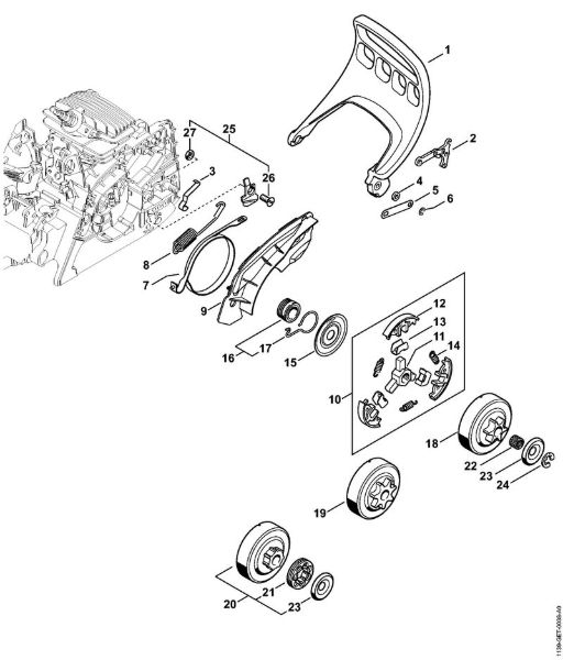 Benzinmotorsägen (MS) MS 211 C-BE Handschutz, Kettenbremse MS 211 C-BE der Marke Stihl