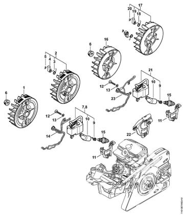 Benzinmotorsägen (MS) MS 231 Zündanlage, Kabelbaum der Marke Stihl