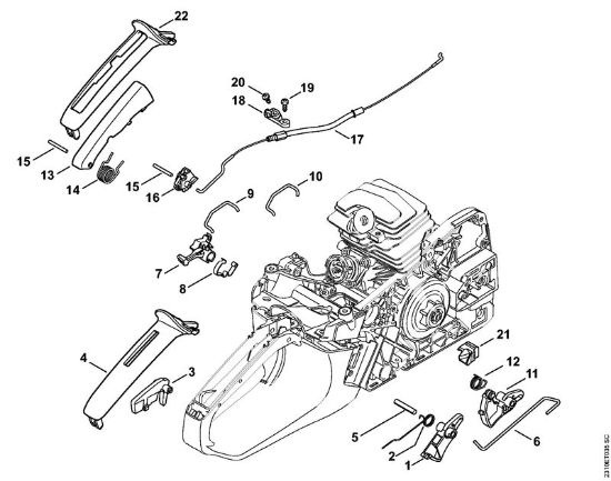 Benzinmotorsägen (MS) MS 231 C-BE Gasbetätigung der Marke Stihl