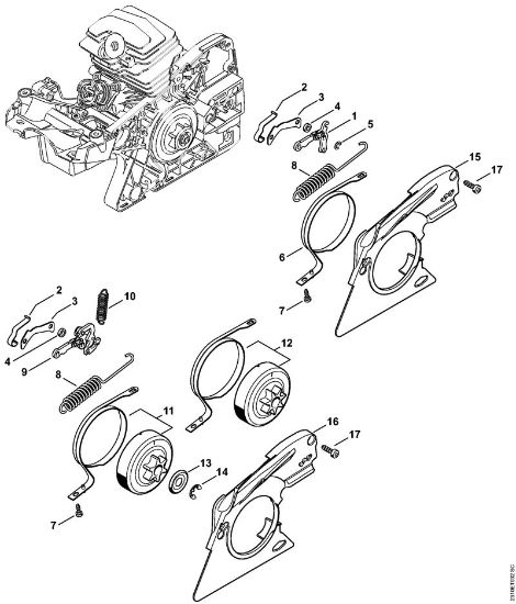 Benzinmotorsägen (MS) MS 231 C-BE Kettenbremse der Marke Stihl