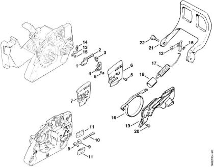 Benzinmotorsägen (MS) MS 240 Kettenbremse der Marke Stihl