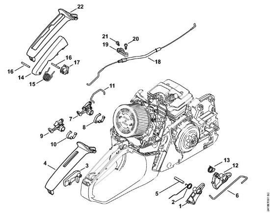Benzinmotorsägen (MS) MS 241 C-M Gasbetätigung der Marke Stihl