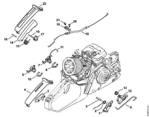 Benzinmotorsägen (MS) MS 241 C-M Gasbetätigung der Marke Stihl