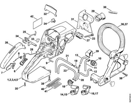 Benzinmotorsägen (MS) MS 250 Griffgehäuse der Marke Stihl