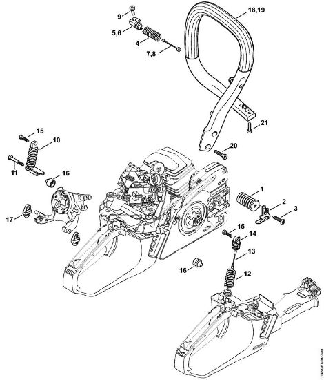Benzinmotorsägen (MS) MS 251 AV-System, Griffrohr der Marke Stihl