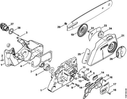 Benzinmotorsägen (MS) MS 260 C-B Kettenschnellspannung der Marke Stihl