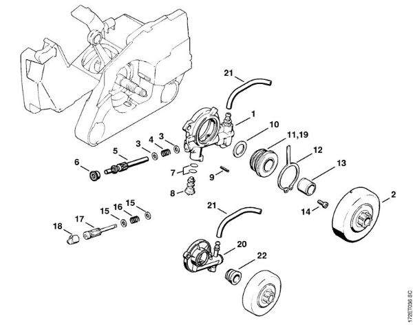 Benzinmotorsägen (MS) MS 260 FarmBoss Ölpumpe der Marke Stihl