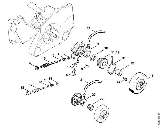 Benzinmotorsägen (MS) MS 260-N Ölpumpe der Marke Stihl