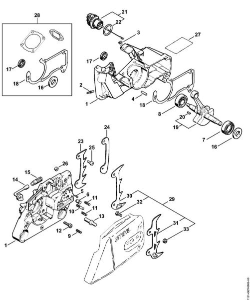 Benzinmotorsägen (MS) MS 260-W Kurbelgehäuse der Marke Stihl