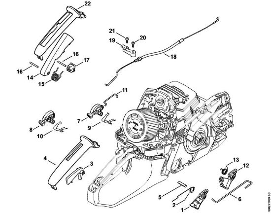 Benzinmotorsägen (MS) MS 261 C-BE Gasbetätigung der Marke Stihl
