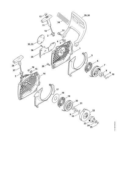 Bild von Anwerfvorrichtung, Handschutz MS 261 C-M VW