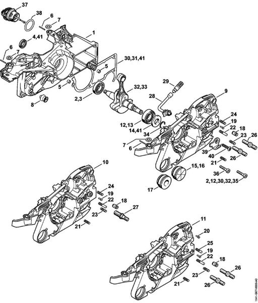 Benzinmotorsägen (MS) MS 261 C-MQ Kurbelgehäuse der Marke Stihl